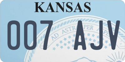 KS license plate 007AJV