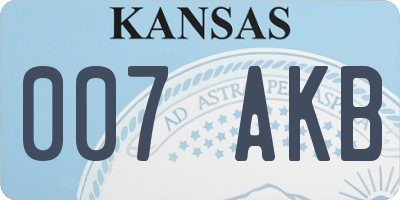 KS license plate 007AKB