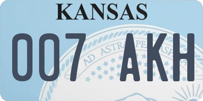 KS license plate 007AKH