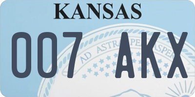 KS license plate 007AKX