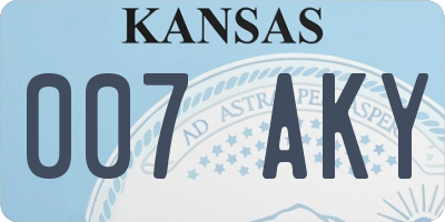 KS license plate 007AKY