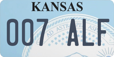 KS license plate 007ALF