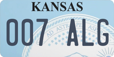 KS license plate 007ALG