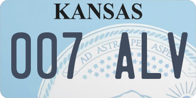 KS license plate 007ALV