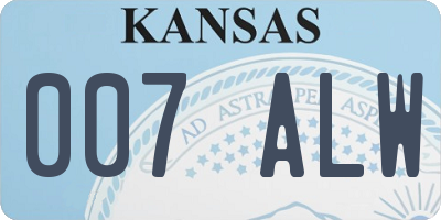 KS license plate 007ALW