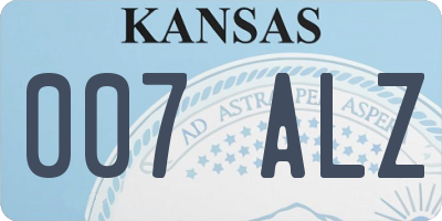 KS license plate 007ALZ