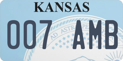 KS license plate 007AMB
