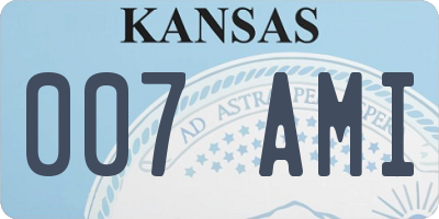 KS license plate 007AMI