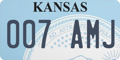 KS license plate 007AMJ