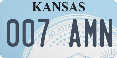 KS license plate 007AMN