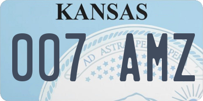 KS license plate 007AMZ