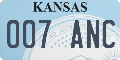 KS license plate 007ANC