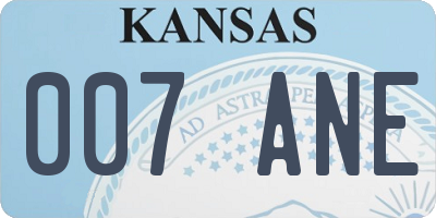 KS license plate 007ANE
