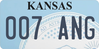 KS license plate 007ANG
