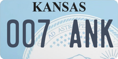 KS license plate 007ANK