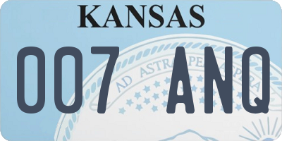 KS license plate 007ANQ