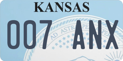 KS license plate 007ANX