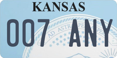 KS license plate 007ANY