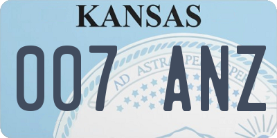 KS license plate 007ANZ