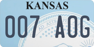 KS license plate 007AOG