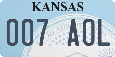 KS license plate 007AOL