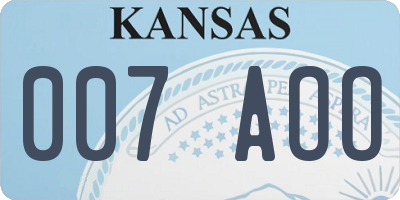 KS license plate 007AOO