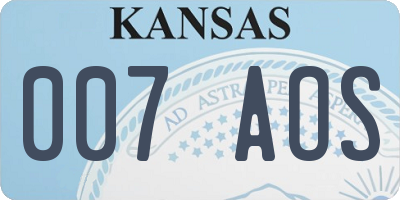 KS license plate 007AOS
