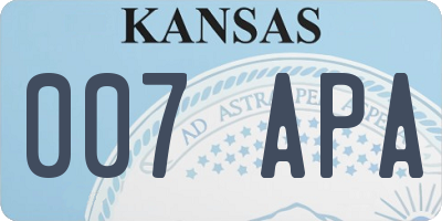 KS license plate 007APA