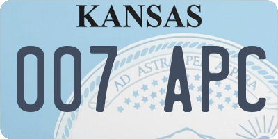 KS license plate 007APC
