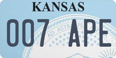 KS license plate 007APE