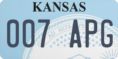 KS license plate 007APG