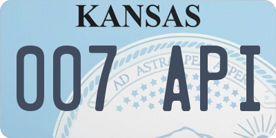 KS license plate 007API