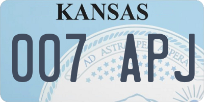 KS license plate 007APJ
