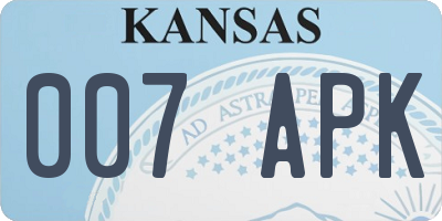 KS license plate 007APK