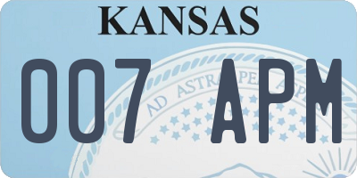 KS license plate 007APM