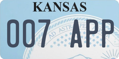 KS license plate 007APP