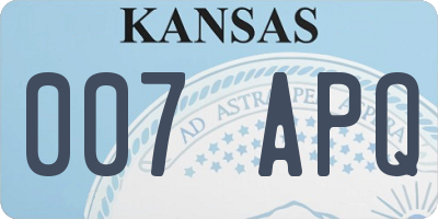 KS license plate 007APQ