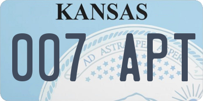 KS license plate 007APT