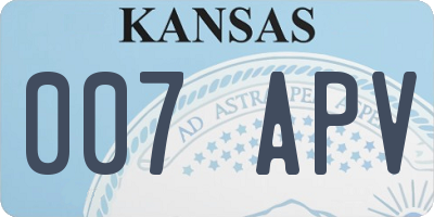 KS license plate 007APV