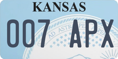 KS license plate 007APX