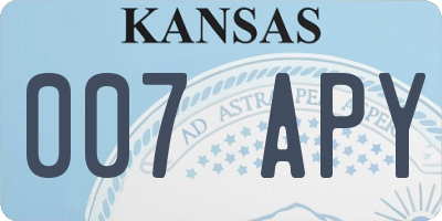 KS license plate 007APY