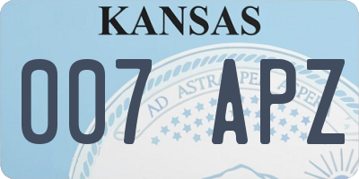 KS license plate 007APZ
