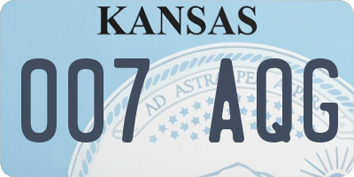 KS license plate 007AQG