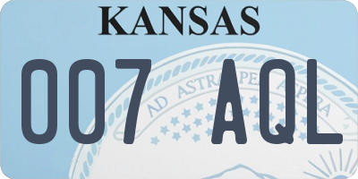 KS license plate 007AQL