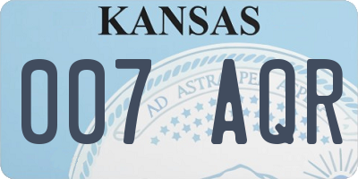 KS license plate 007AQR