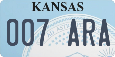 KS license plate 007ARA