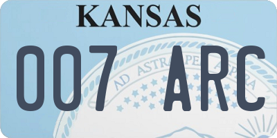 KS license plate 007ARC