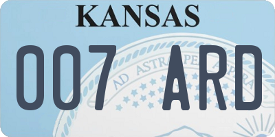 KS license plate 007ARD