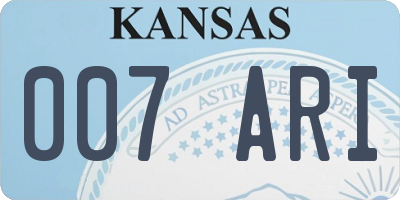 KS license plate 007ARI