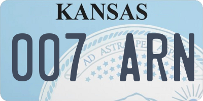 KS license plate 007ARN